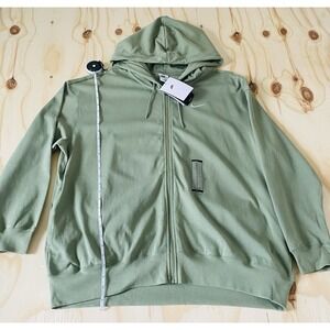 NWT Nike Sportswear Women's Oversized Jersey Full-Zip Hoodie Olive Green Large